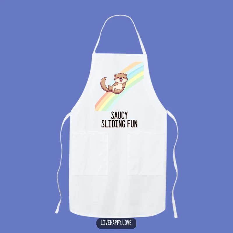 Funny Otter Apron: Rainbow Slide Kitchen Fun, Practical Funny Gift