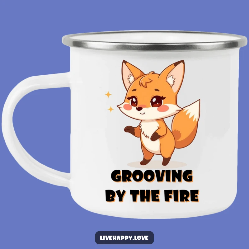 Funny Fox Silly Dance Camping Mug - Adventure Dance Partner, Cheerful Gift