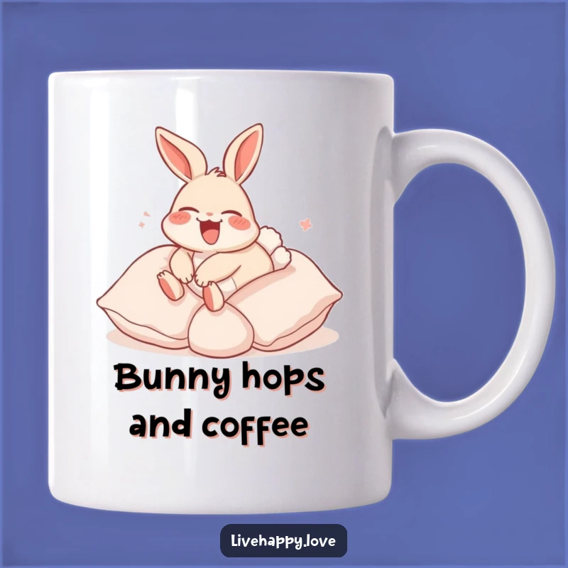 Funny Rabbit Pillow Roll Mug - Relaxing Animal Gift, Comfy & Hilarious