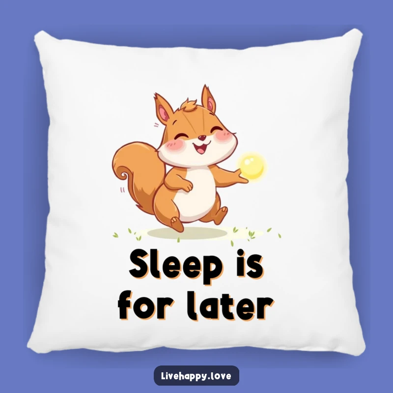 Funny Squirrel Light Chase Pillow - Cozy Accent, Playful Funny Gift