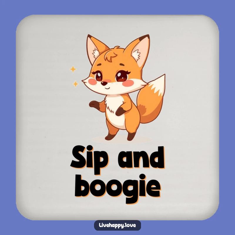 Funny Fox Silly Dance Drink Coaster - Protect Surfaces, Add Playful Fun