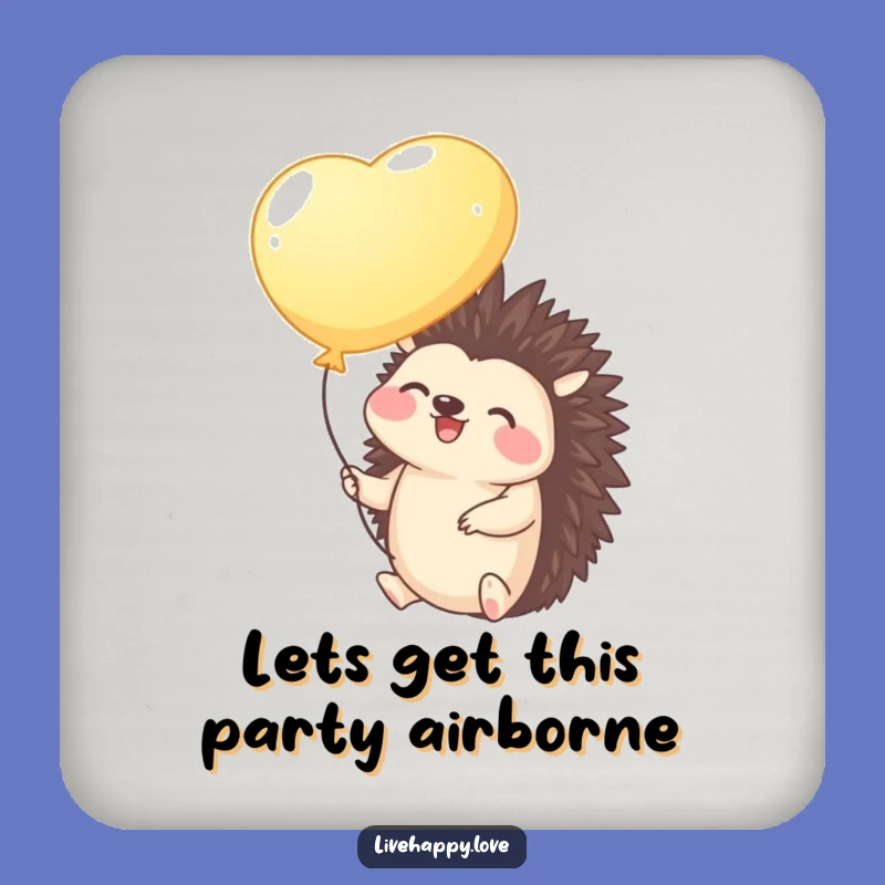 Funny Hedgehog Balloon Drink Coaster - Protect Surfaces, Add Whimsy