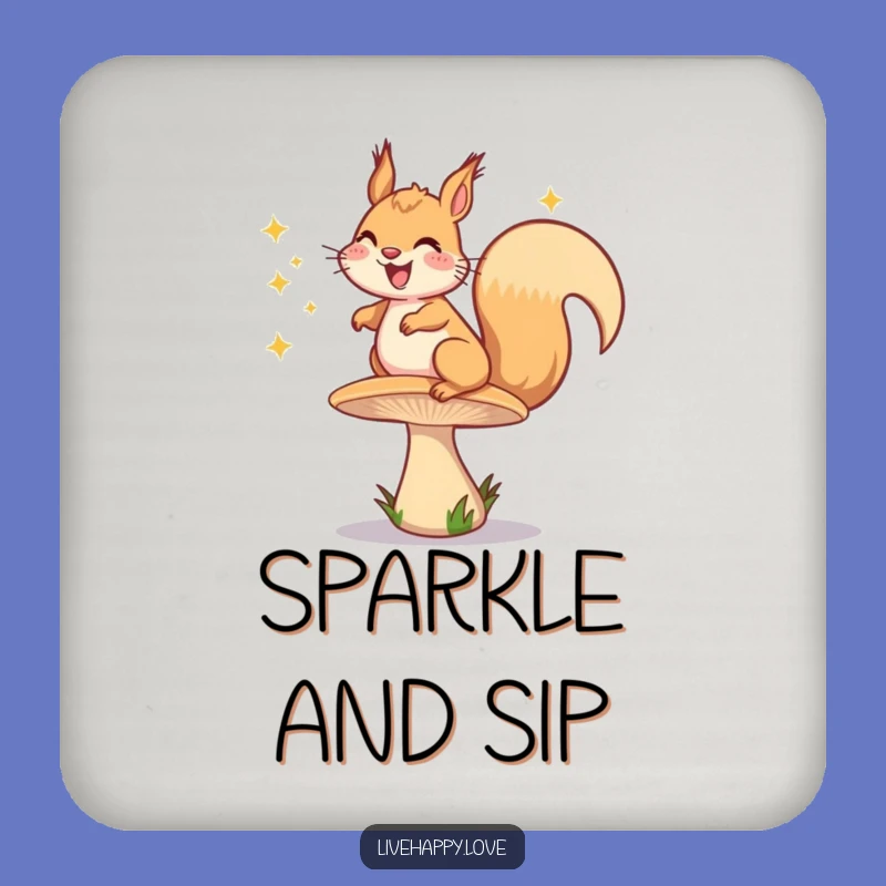 Funny Squirrel Coaster: Mushroom Bounce Protection, Cute Funny Gift