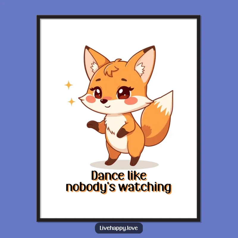 Funny Free Printable Wall Art: Fox Dance, Hilarious Downloadable Decor