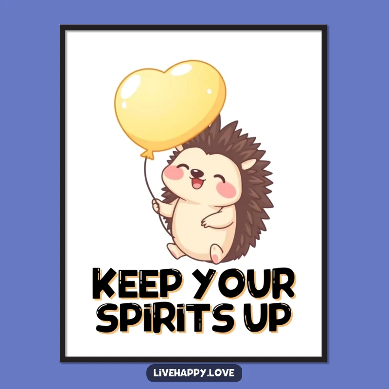 Funny Free Printable Wall Art: Hedgehog Balloon Float, Hilarious Downloadable Decor