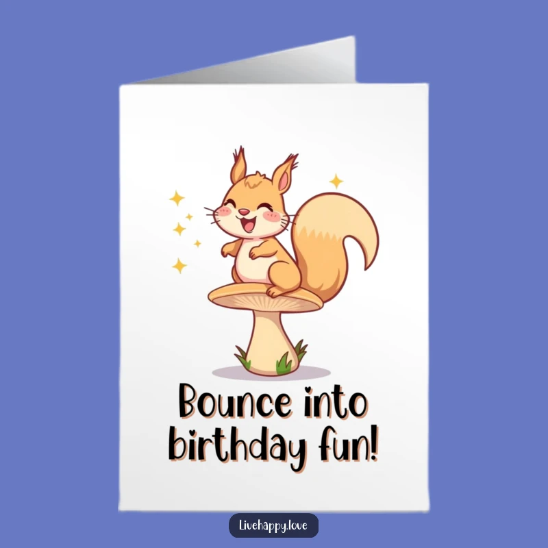 Free Printable Bouncing Squirrel Birthday Card: Sparkly Fun, Downloadable Gift