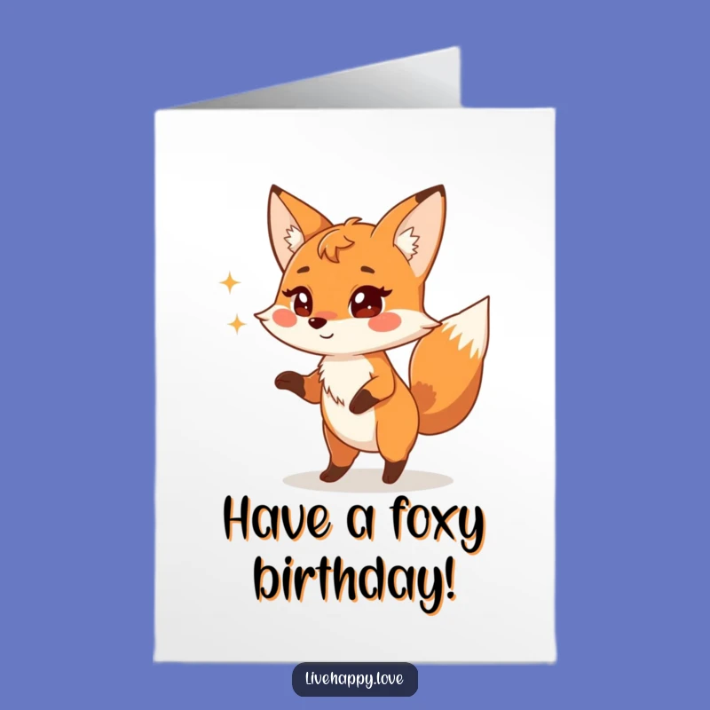 Free Printable Birthday Card: Funny Fox Dance, Hilarious Downloadable Gift