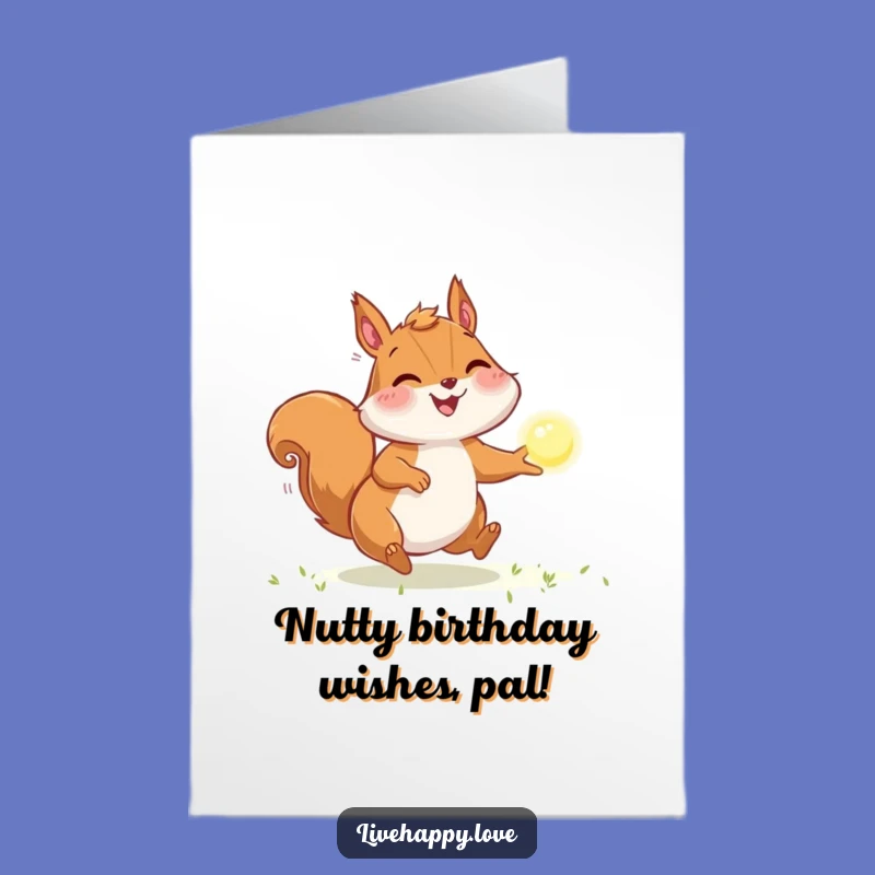 Free Printable Birthday Card: Funny Squirrel Light Chase, Hilarious Downloadable Gift