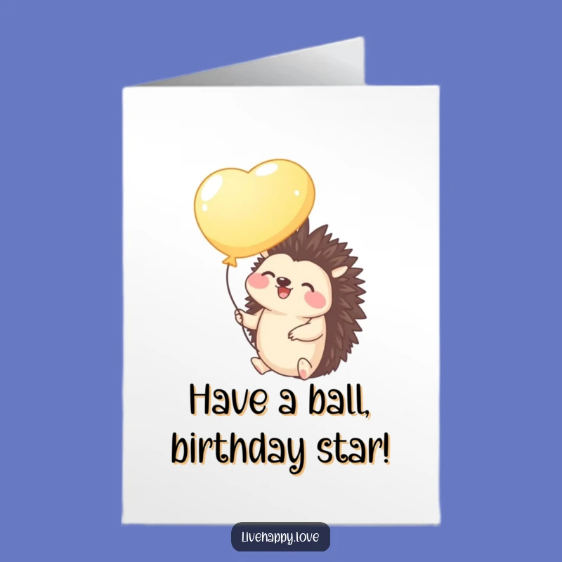 Free Printable Birthday Card: Funny Hedgehog Balloon Float, Hilarious Downloadable Gift