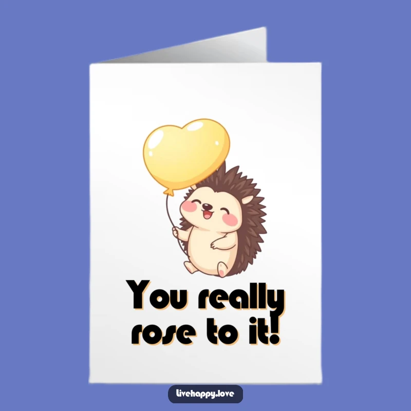 Free Printable Congrats Card: Hedgehog Balloon Float, Hilarious Achievement Downloadable Gift