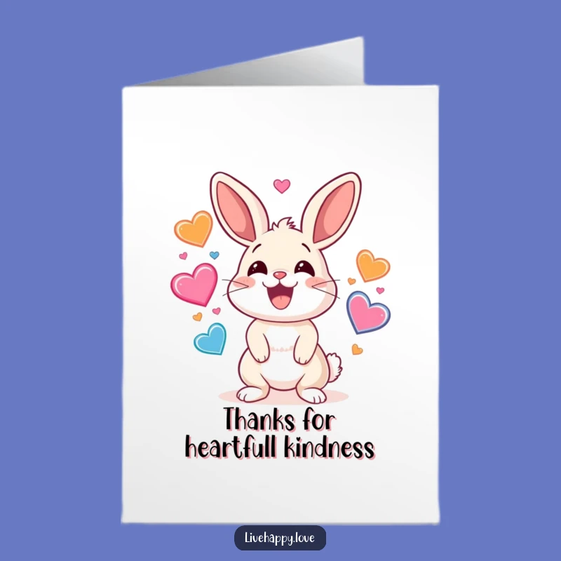 Free Printable Juggling Rabbit Thank You Card: Funny Hearts, Downloadable Gift