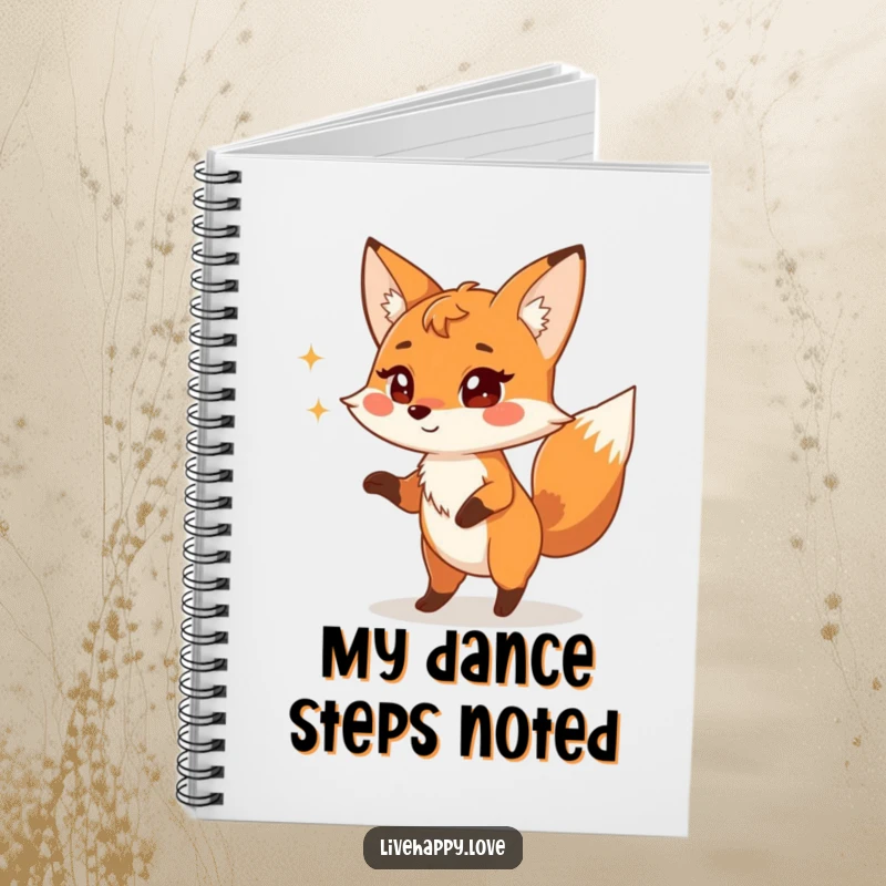 Funny Fox Notebook: A playful fox with a mischievous sparkle in its eyes is shown doing a silly, energetic dance.