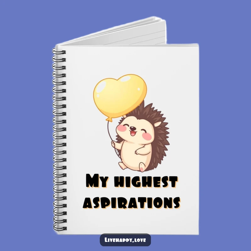 Funny Hedgehog Balloon Notebook - Journal Your Dreams, Unique Funny Gift