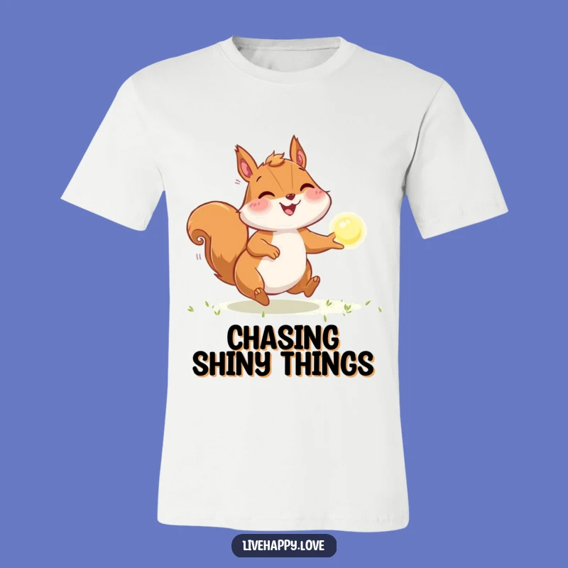 Funny Squirrel Light Chase T-Shirt - Whimsical Animal Tee, Great Funny Gift