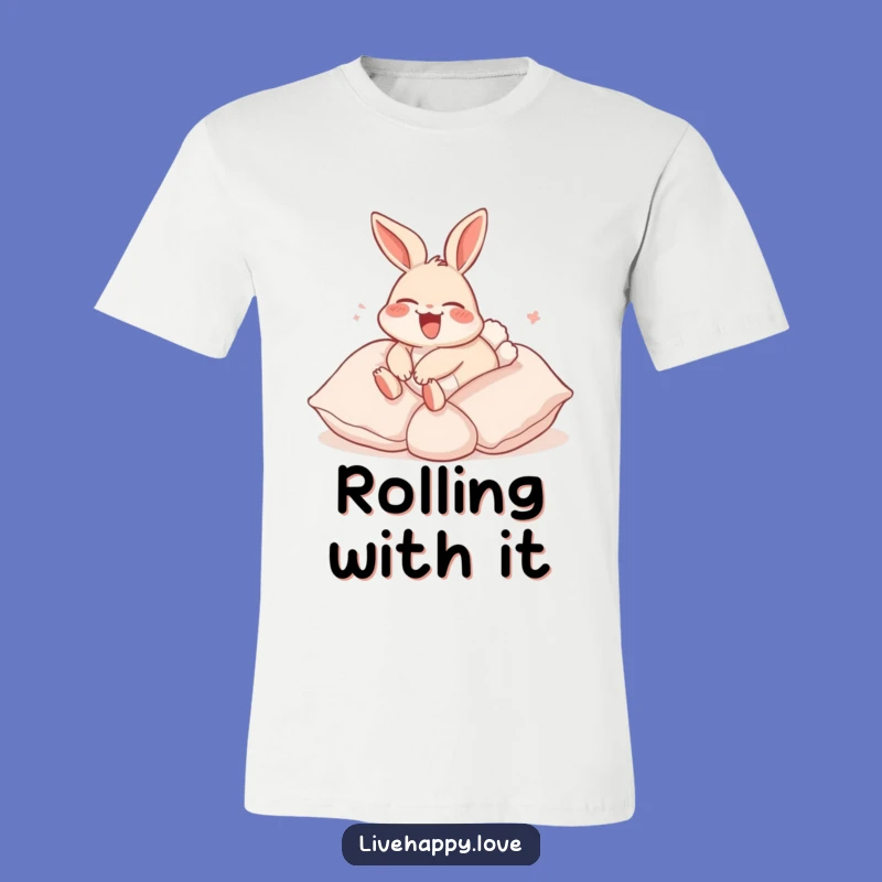 Funny Rabbit Pillow Roll T-Shirt - Cozy & Comfy Animal Tee, Great Gift