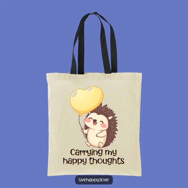 Funny Hedgehog Balloon Tote Bag - Carry Whimsy, Charming Funny Gift